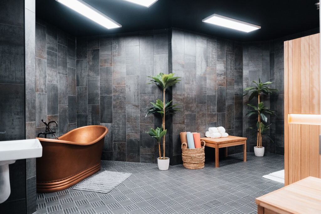 The bathroom area at our facility.