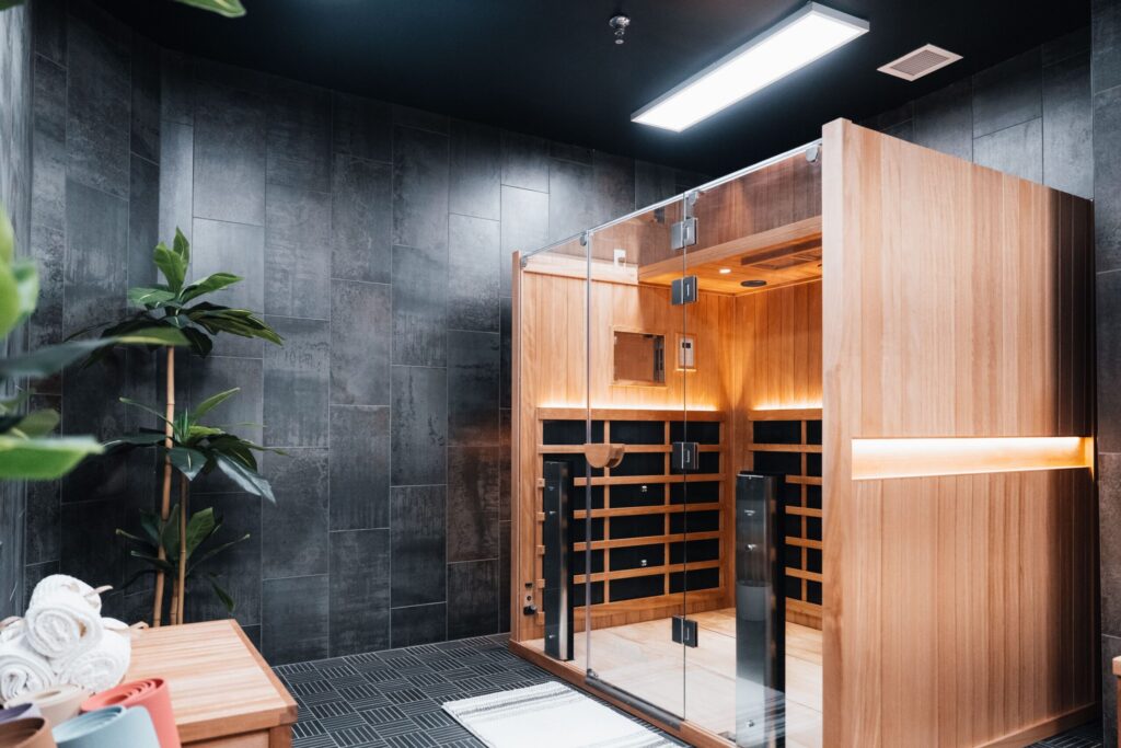 The sauna/bathroom area at our facility.